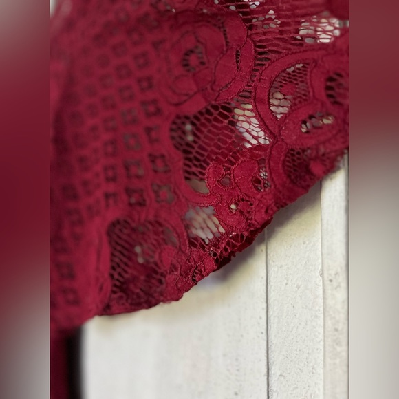 Reyna Dress in Red One Of A Kind Lace Midi Dress Size 2 - Picture 10 of 11